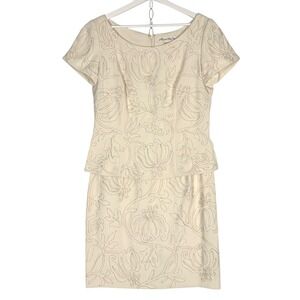 Marie St. Claire Vintage Cream Soutache Floral Skirt Set Sz 10 Embroidered